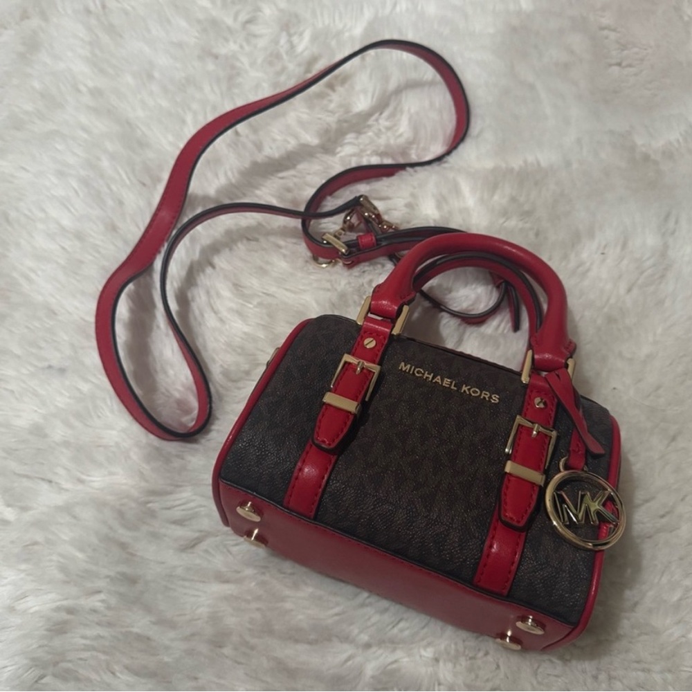 Michael Kors Red and Brown Mini Bag